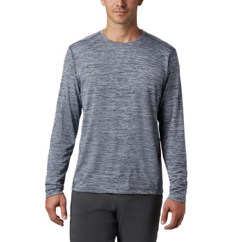 Columbia Sweater Heren, Deschutes Runner Long Sleeve DonkerBlauw, 72TNHYKBA